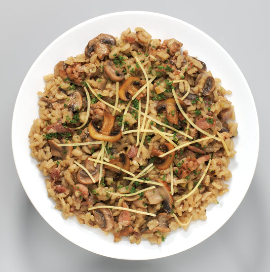 Bacon & Mushroom Risotto Alla Delmaine