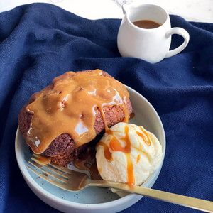 Caramel Ginger Puddings with Caramel Topping