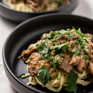 Mushroom Stroganoff Spaghetti