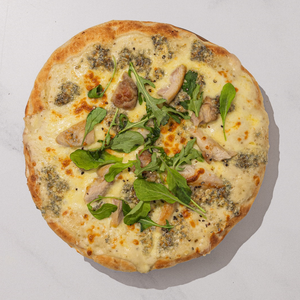 Smoked Chicken, Basil Pesto and Rocket Pizza