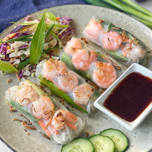 Prawn Rice Paper Rolls with Plum Sauce