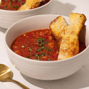 Smoky Tomato & Red Pepper Soup with White Beans