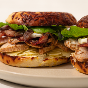 Chicken Bacon Caesar Parmesan Bagels