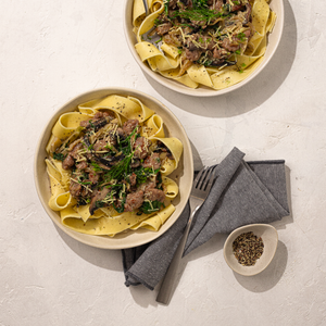 Pork Sausage, Mushroom and Fennel Pappardelle